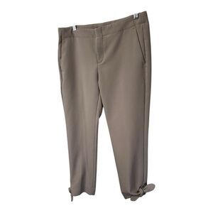 Banana republic size 2 Avery straight fit tie hem ankle pants tan taupe